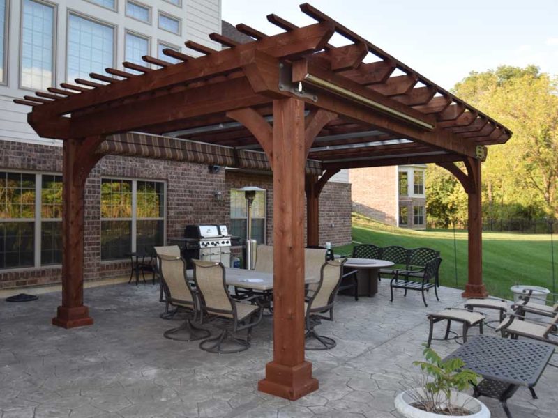 Large Wood Pergola Kingston Cedar Shades Canopy Curtain Large Posts