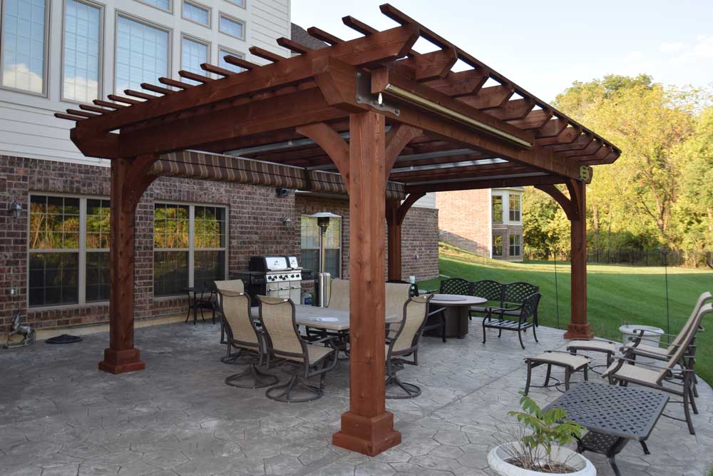 Large Wood Pergola Kingston Cedar Shades Canopy Curtain Large Posts