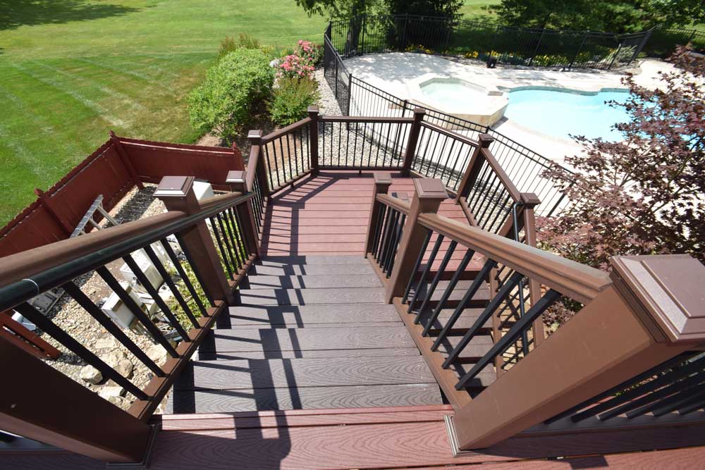 Trex Stair and Landing Multi Color Vintage Lantern Railing