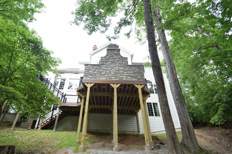 Fiberon Custom Deck with Stone Fireplace