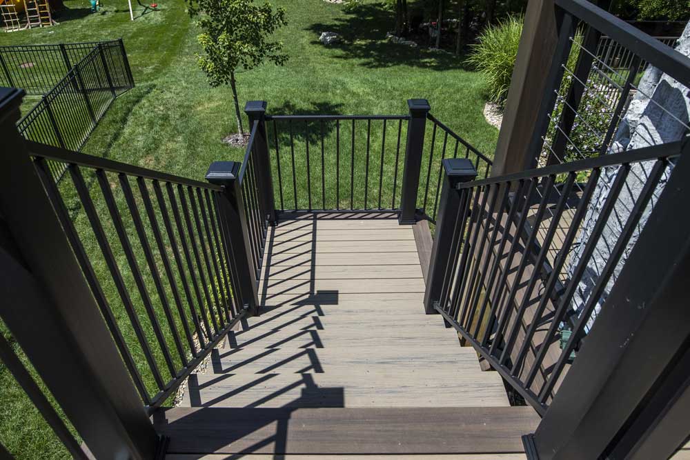 California Custom Decks covered deck with cable railing