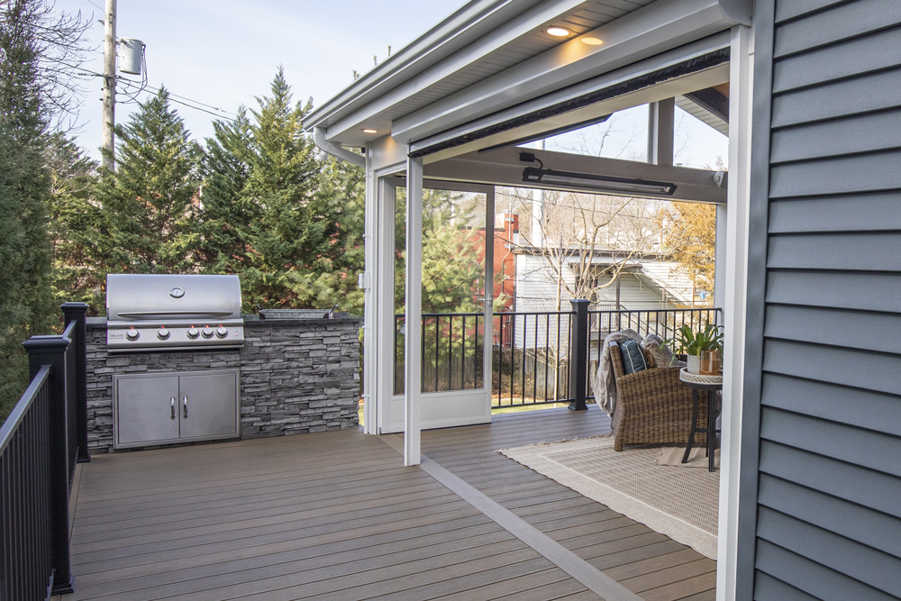 custom bbq grill islands and covered deck