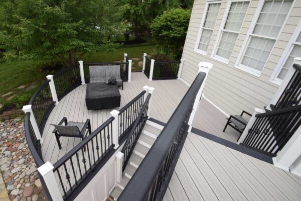 Two-tiered deck in Ballwin, MO