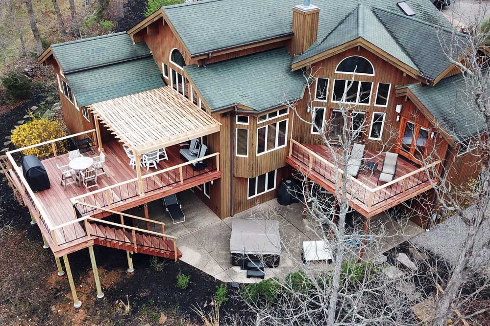 TigerDeck Hardwood Deck + Cedar Pergola in Innsbrook, Missouri