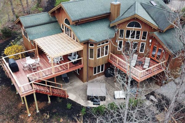 TigerDeck Hardwood Deck + Cedar Pergola in Innsbrook, Missouri